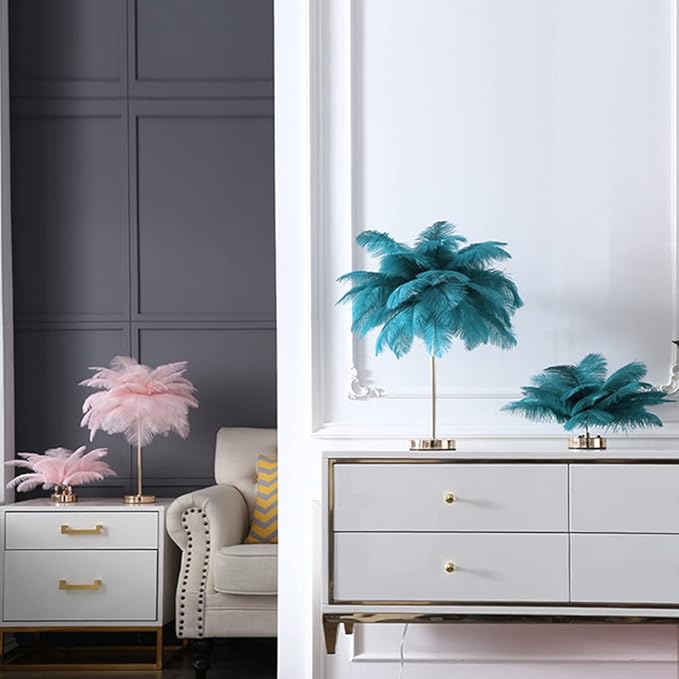 Remote Control Feather Table Lamp