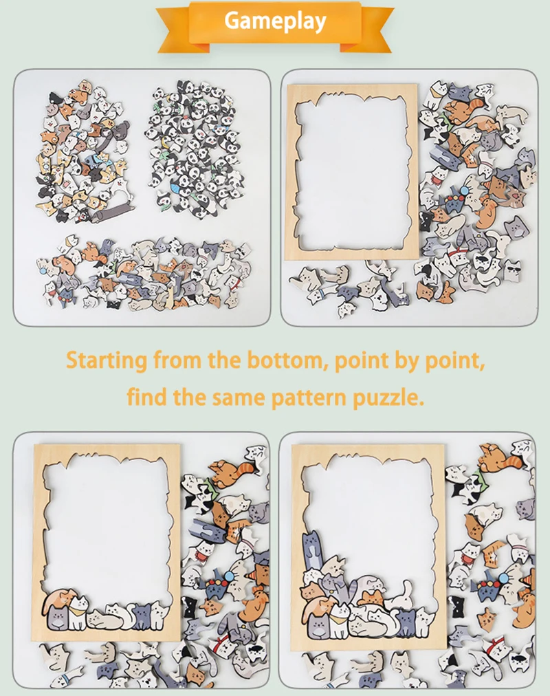 Original Magnetic Adorable animal Wooden Puzzle