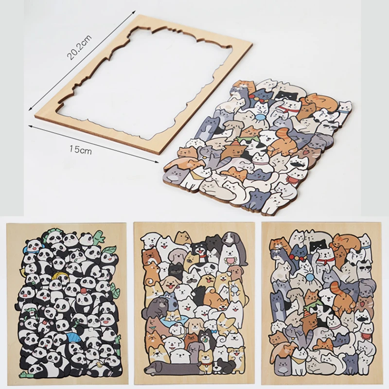 Original Magnetic Adorable animal Wooden Puzzle
