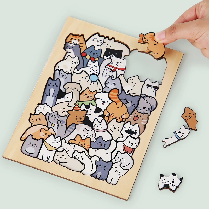 Original Magnetic Adorable animal Wooden Puzzle
