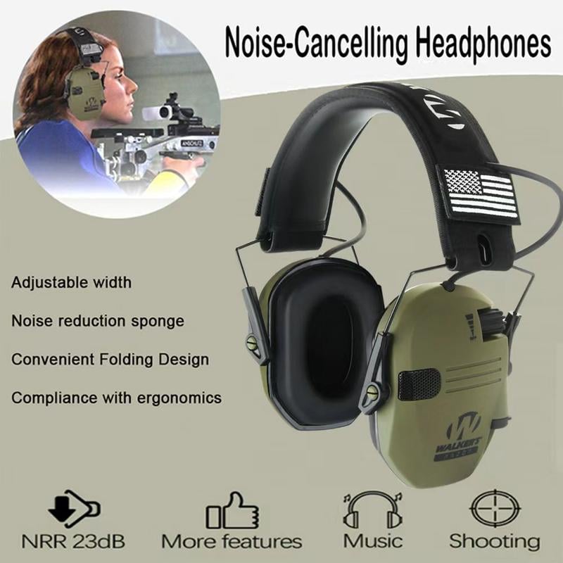 🔥Electronic Hearing Protector,Head Mounted Wired Earmuffs, Hearing Protection-Earphone for Shooting, Hunting, Outdoor Activities