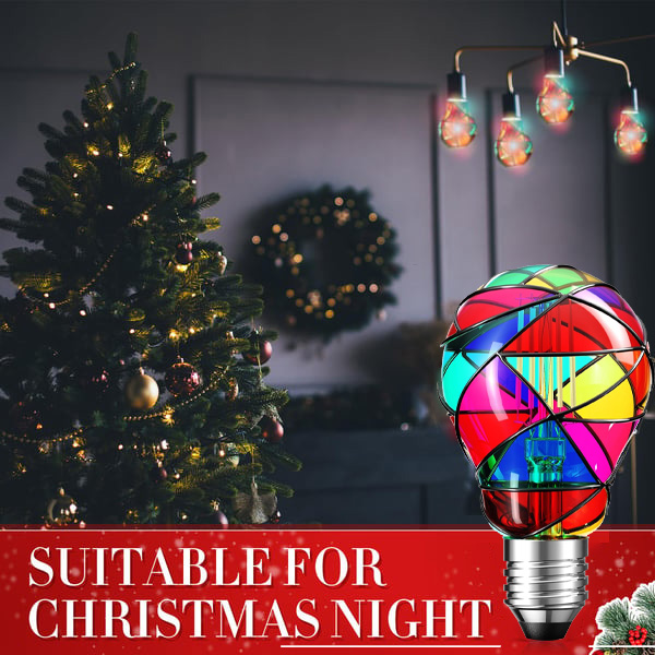 🔥Hot Sale 49% OFF - Upgraded Dimmable LED Stained Glass Light Bulb