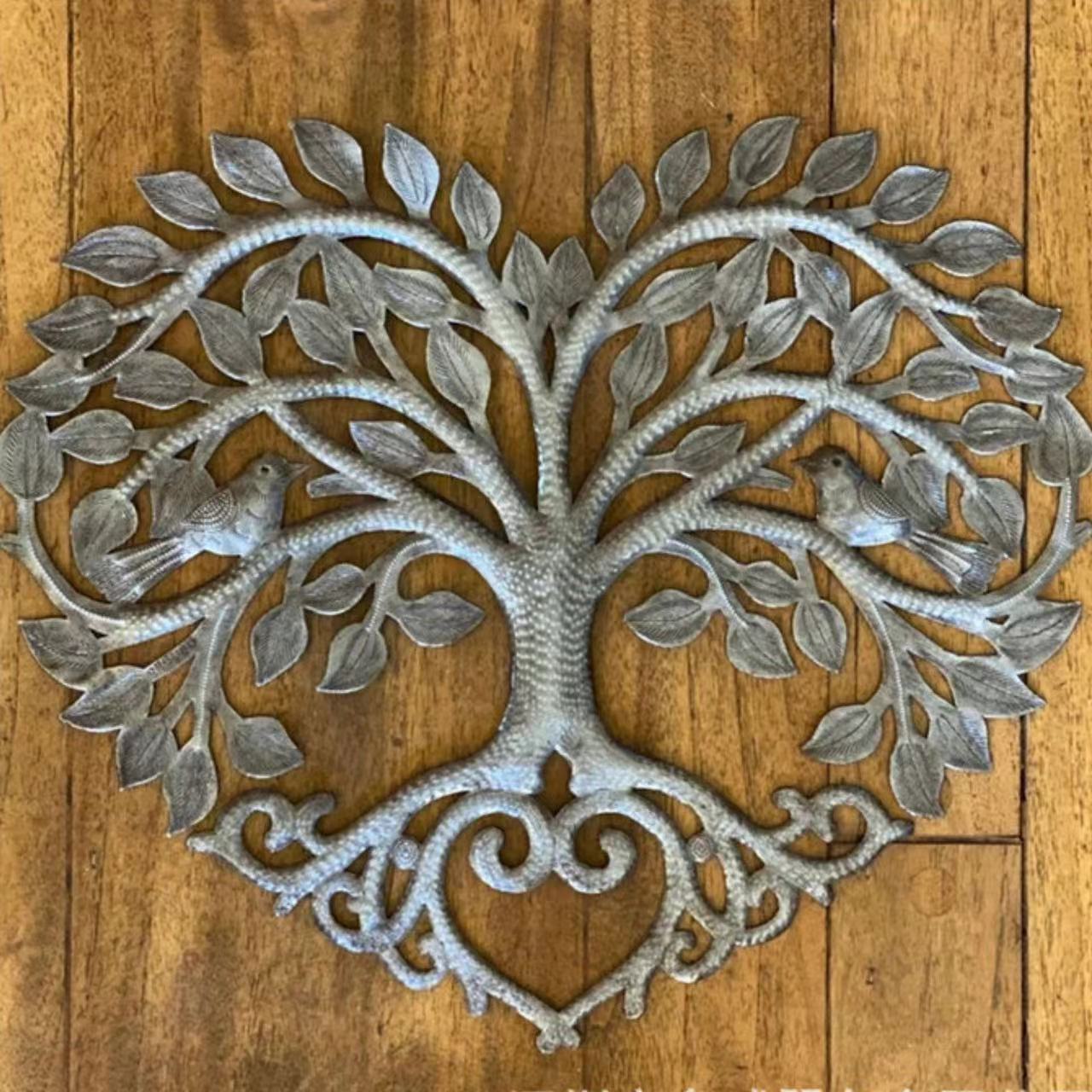 Pure Handmade Heart-shaped Metal Wall Decoration