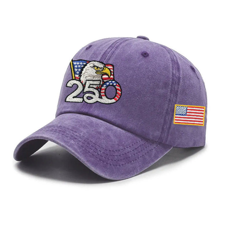 ✨✨250th Anniversary Washed Cap with Embroidered American Flag