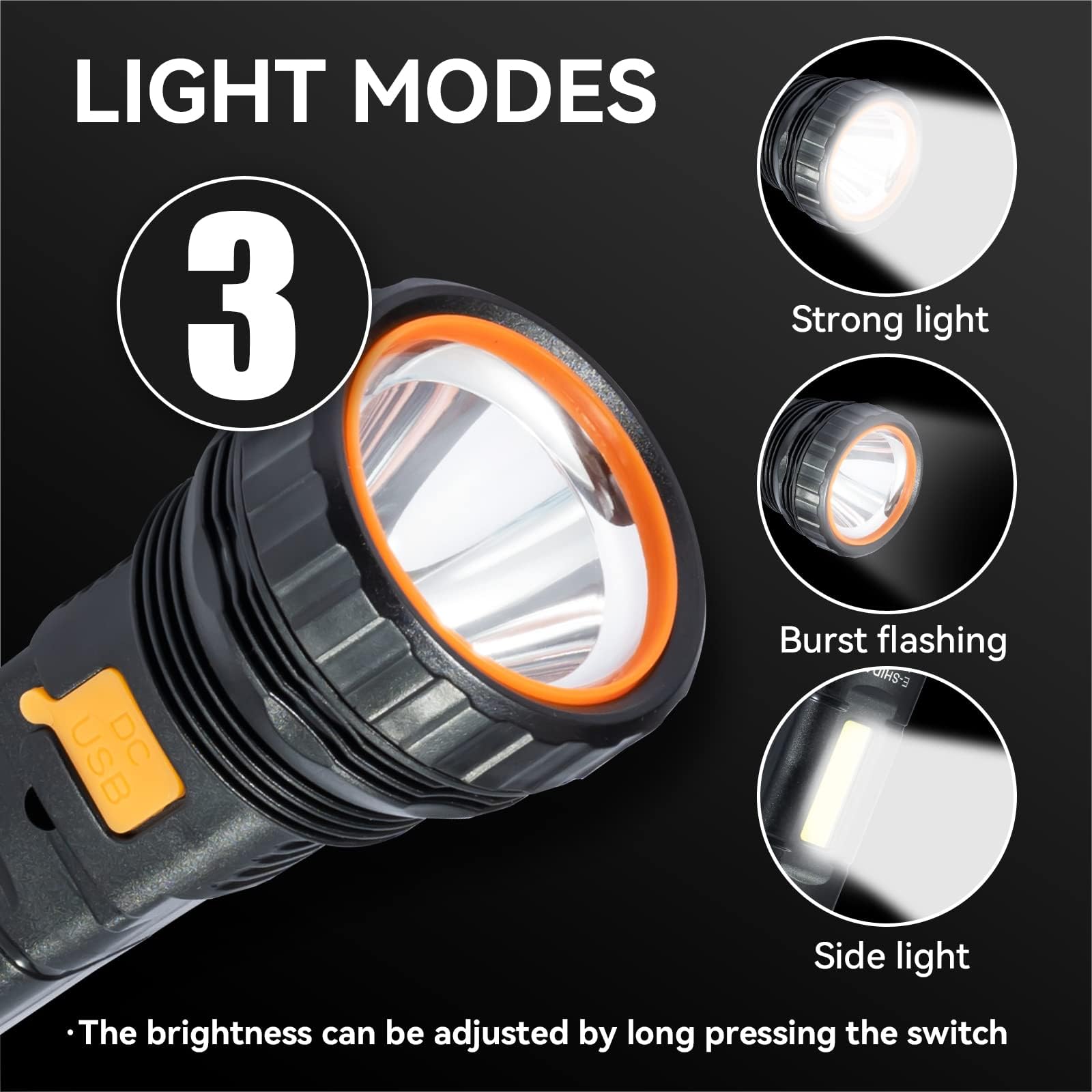 Solar/Rechargeable Multi Function LED Flashlight