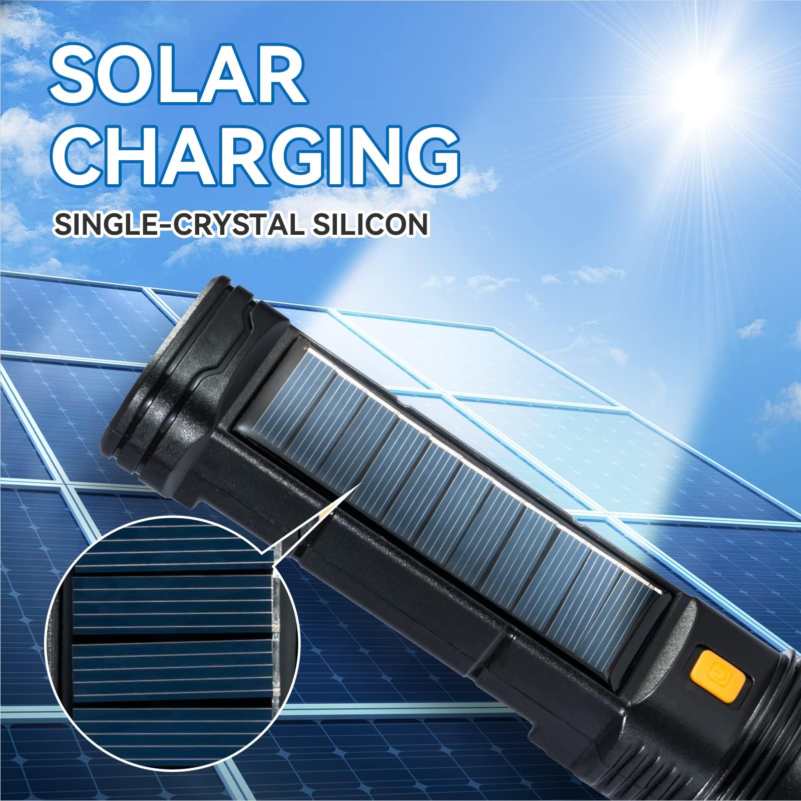 Solar/Rechargeable Multi Function LED Flashlight