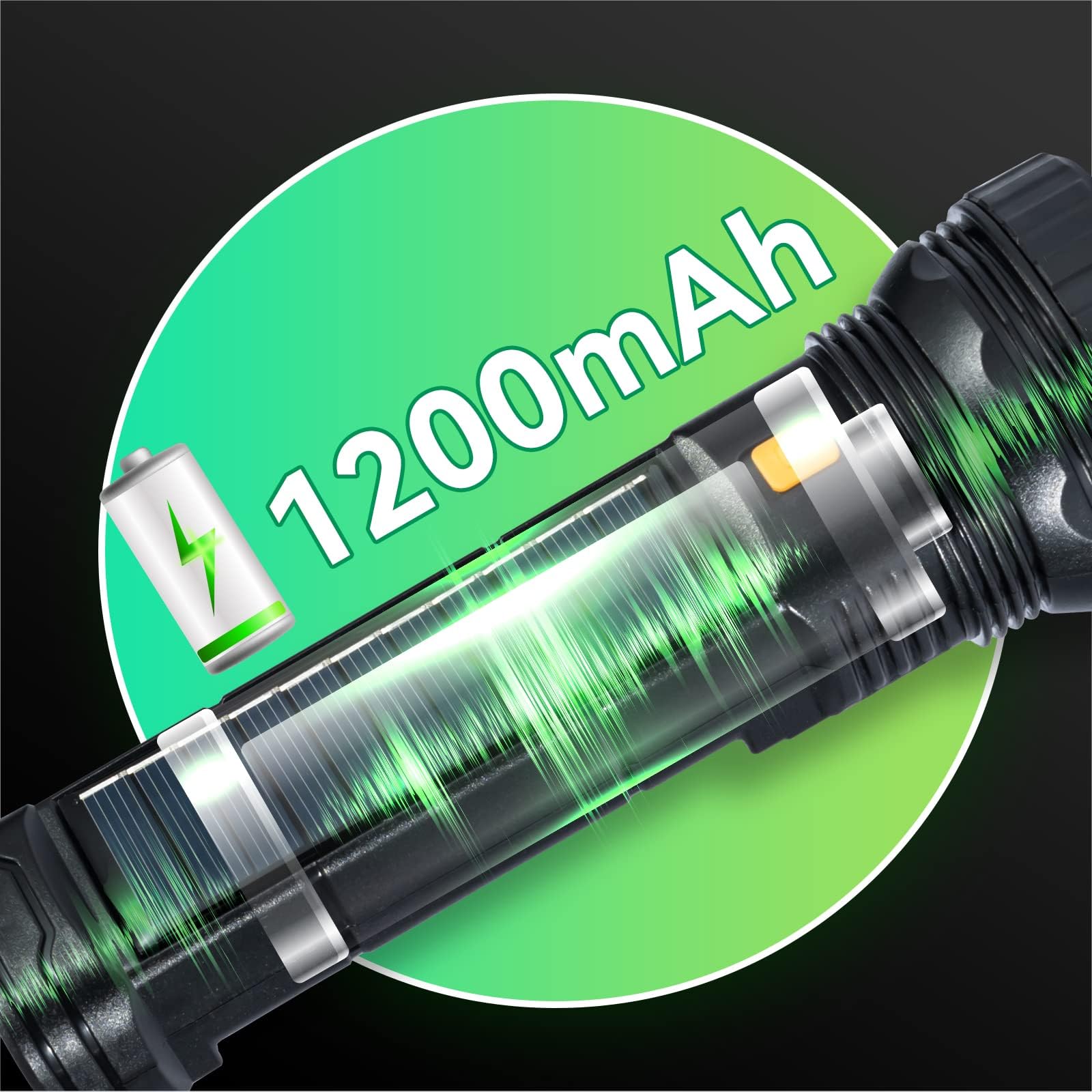 Solar/Rechargeable Multi Function LED Flashlight