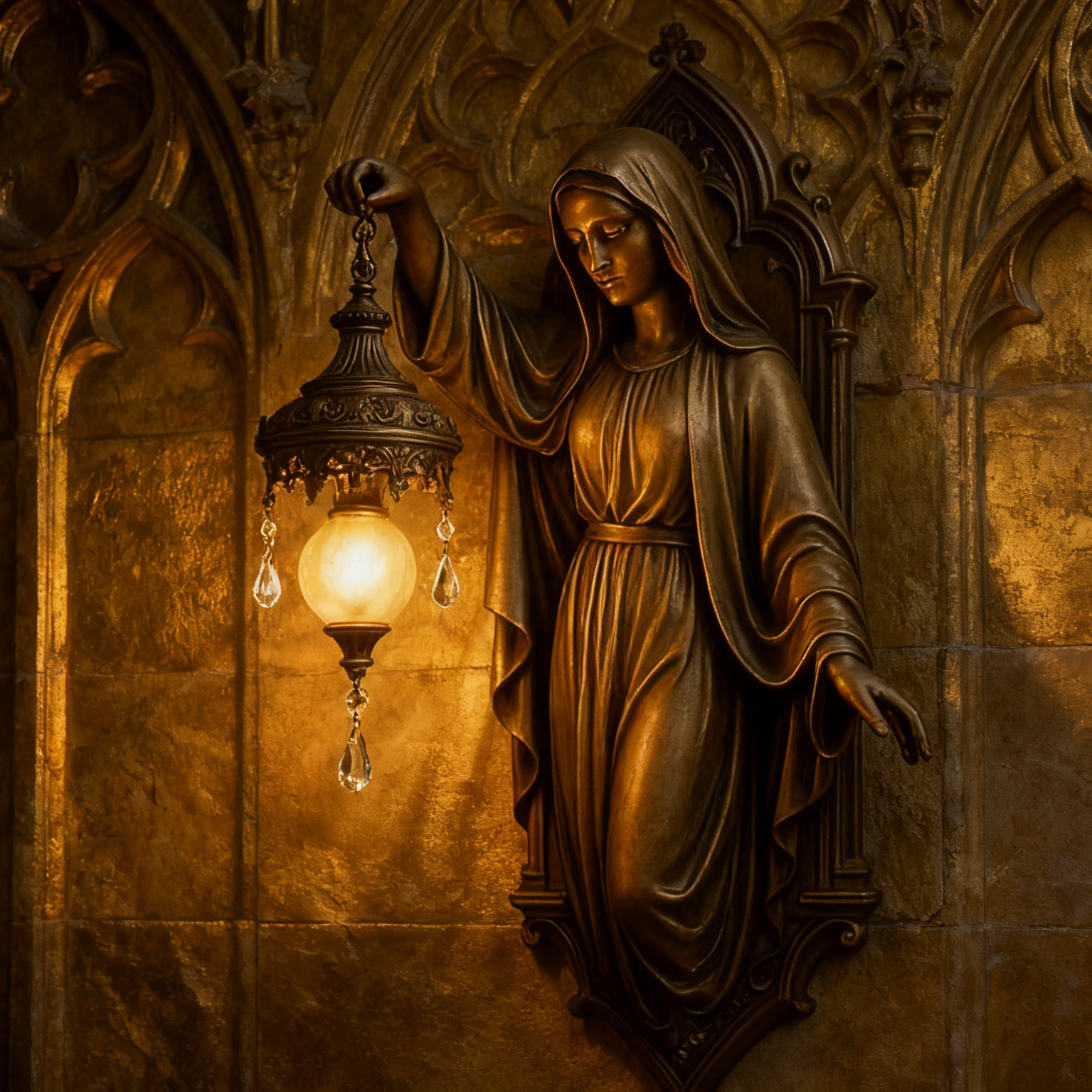 Virgin Mary Wall Lamp