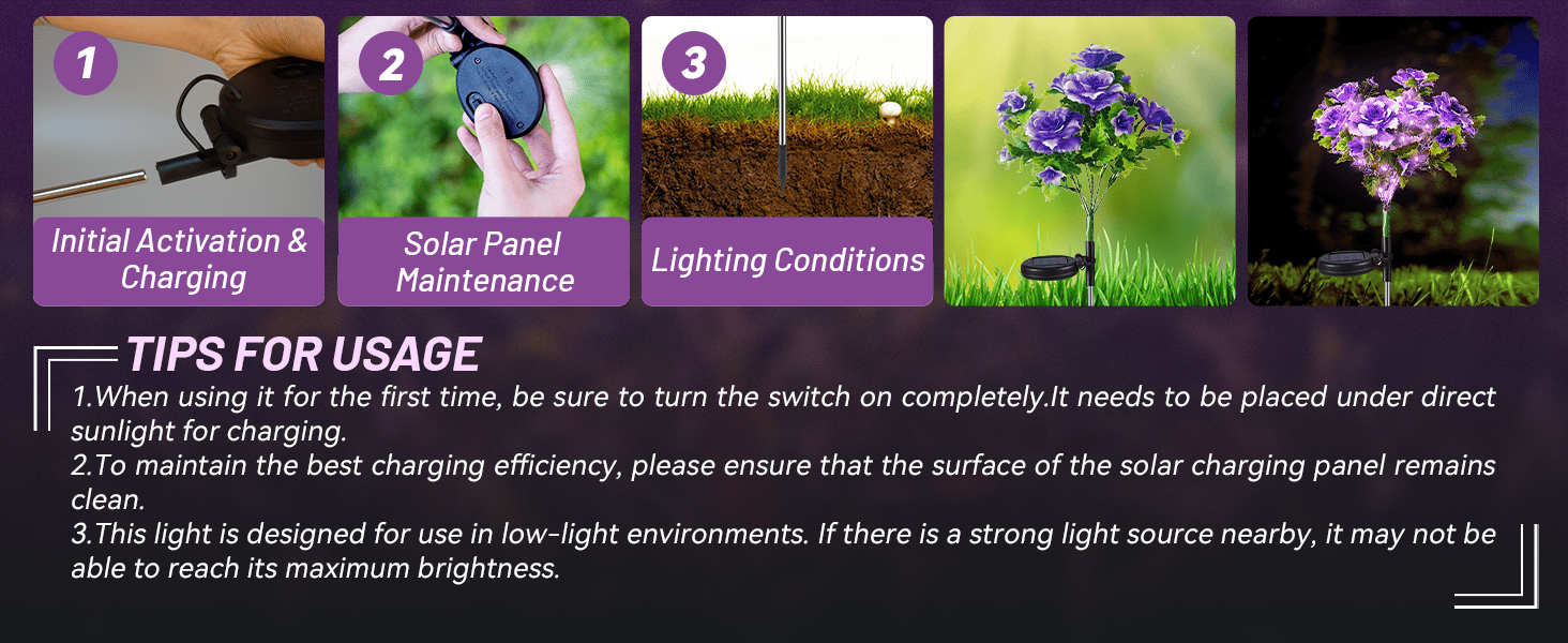 solar outdoor flower lights