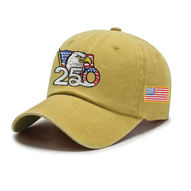 ✨✨250th Anniversary Washed Cap with Embroidered American Flag