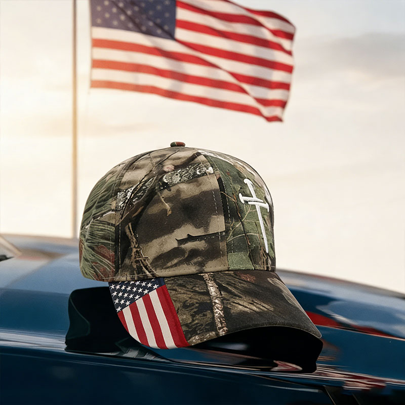 Jesus 3-Nail Cross & Crown of Thorns Christian Embroidered Adjustable Hat ✝️