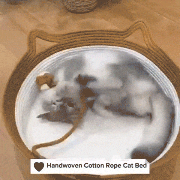 Handwoven Cotton Rope Cat Bed