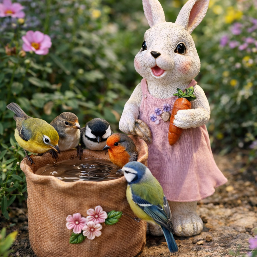 🐰🌸 Hand-Painted Easter Bunny Decor