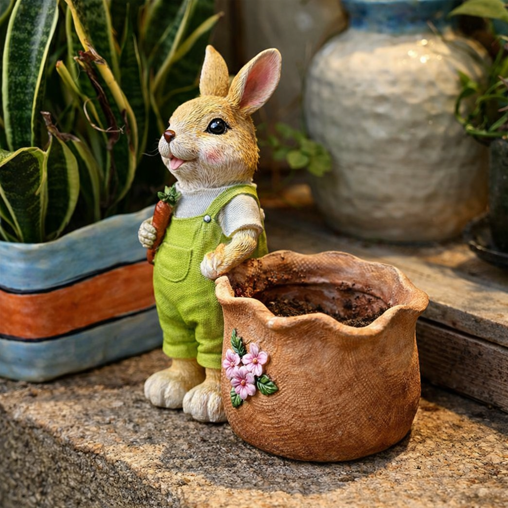 🐰🌸 Hand-Painted Easter Bunny Decor