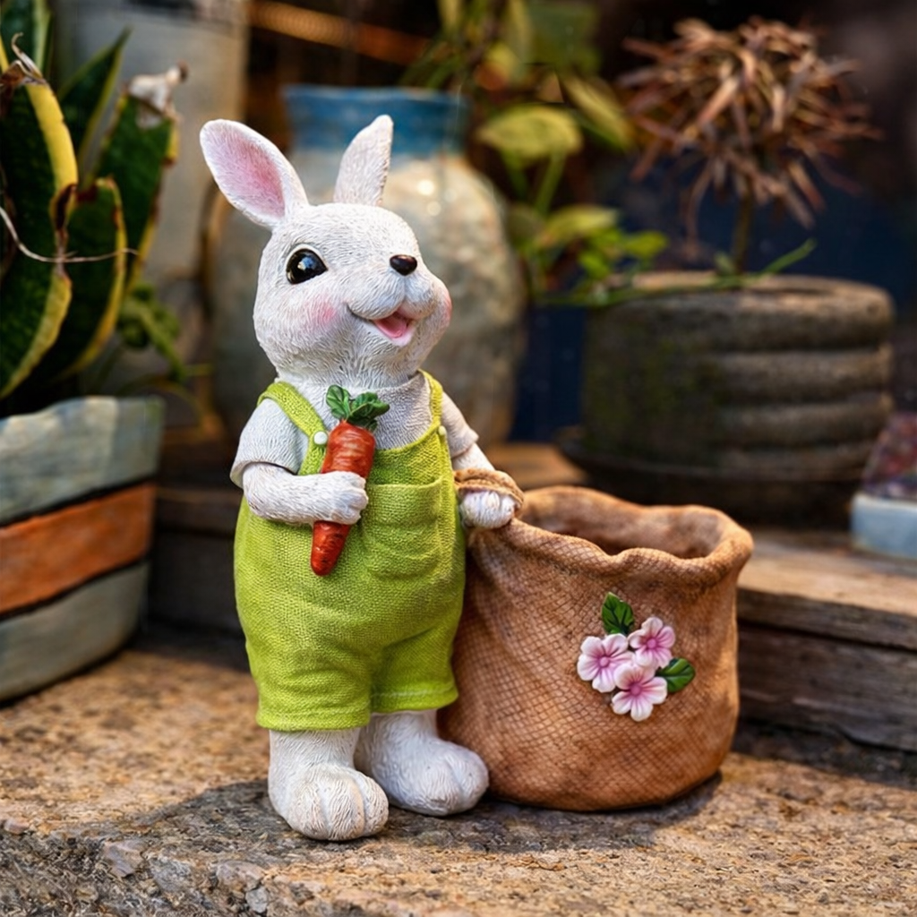 🐰🌸 Hand-Painted Easter Bunny Decor