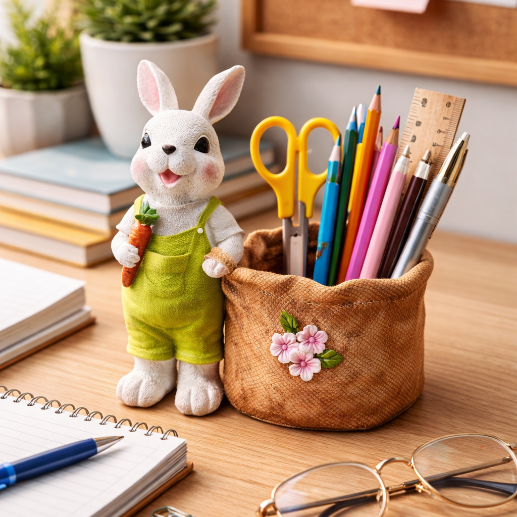 🐰🌸 Hand-Painted Easter Bunny Decor