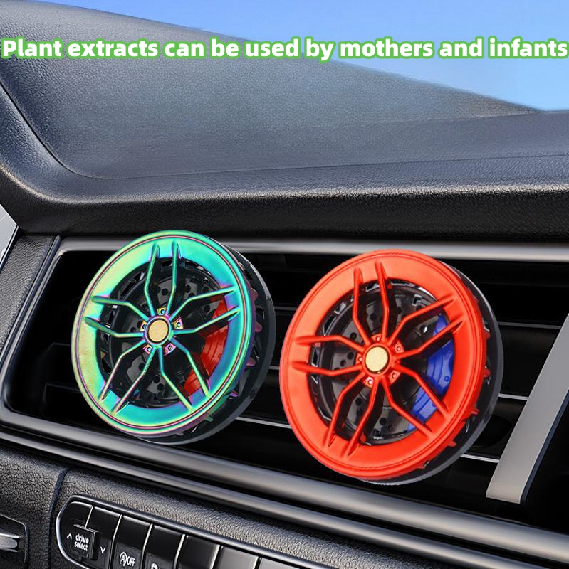 Car air outlet hub perfume rotatable tire air conditioner air outlet aromatherapy