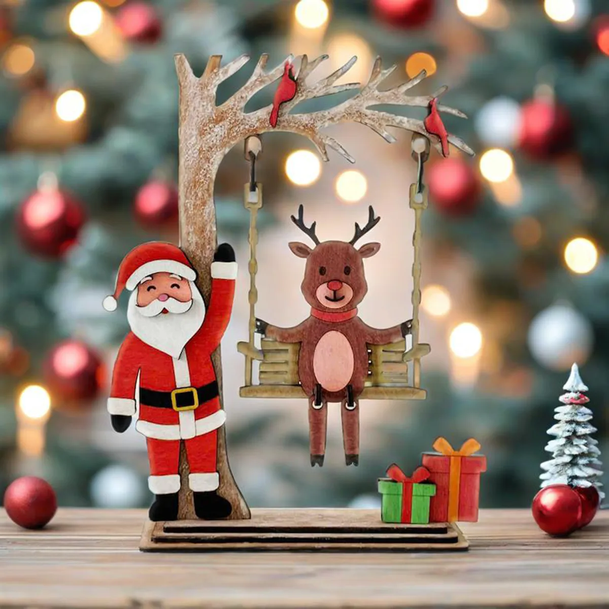 🎄🎅Charming 3D Wooden Christmas Swinger Puzzle