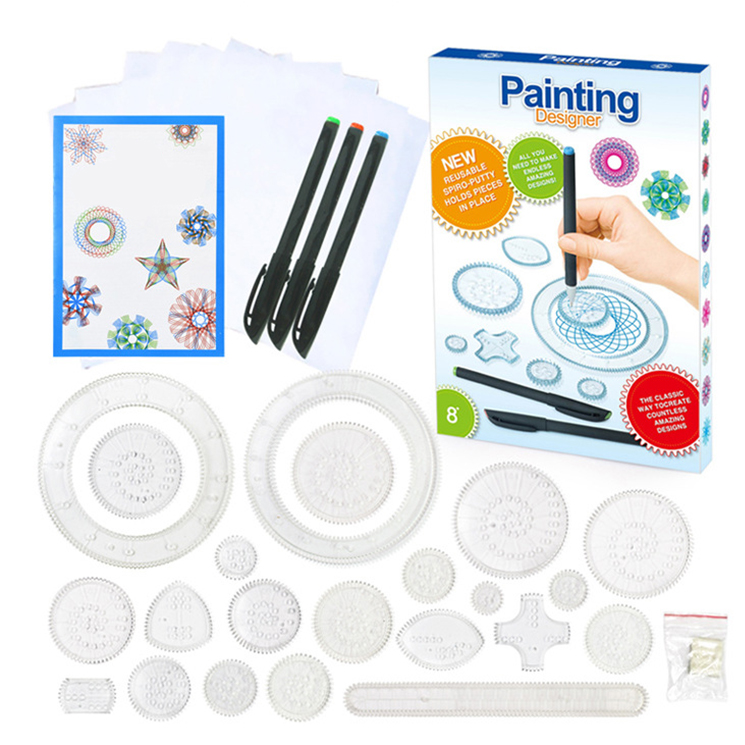 🎁49% OFF - Spiral Art Clear Gear Geometric Ruler(27PCS)