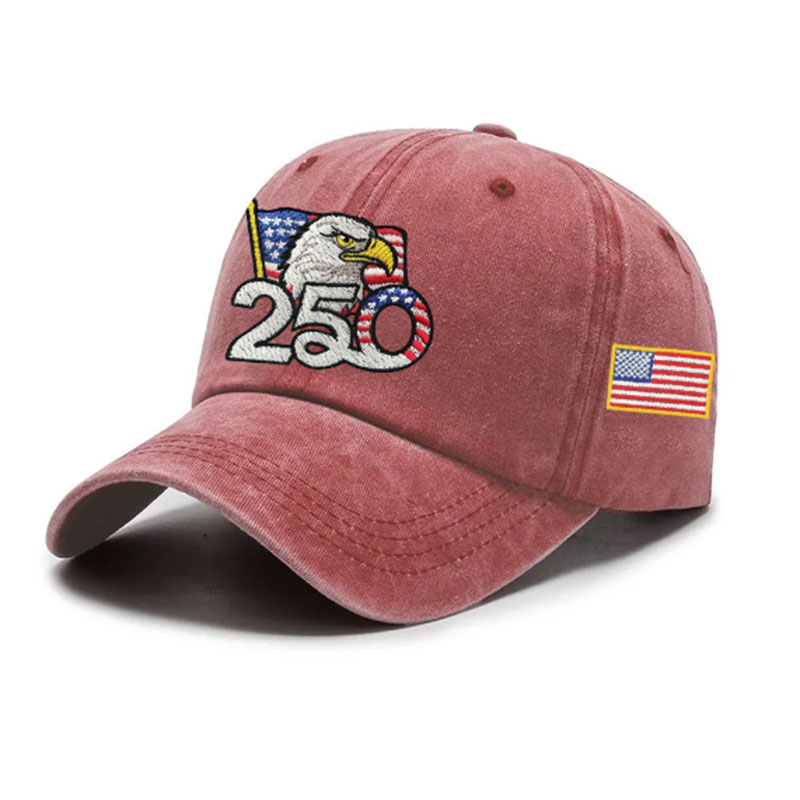 ✨✨250th Anniversary Washed Cap with Embroidered American Flag