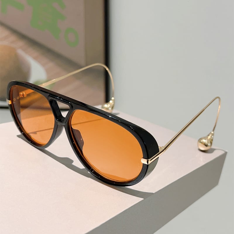 👓Oversized Aviator Sunglasses for Women With Earring