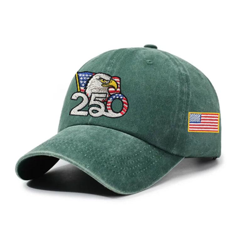 ✨✨250th Anniversary Washed Cap with Embroidered American Flag