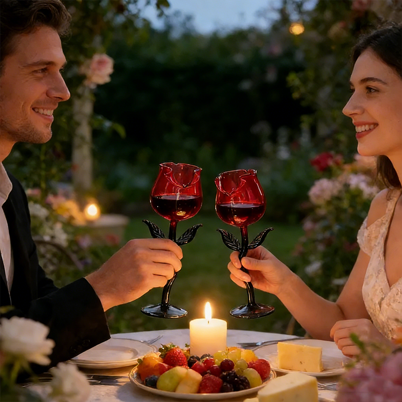 🌹🍷 Romantic Rose-Shaped Wine Glasses – Elegance for Every Special Moment 🍷🌹
