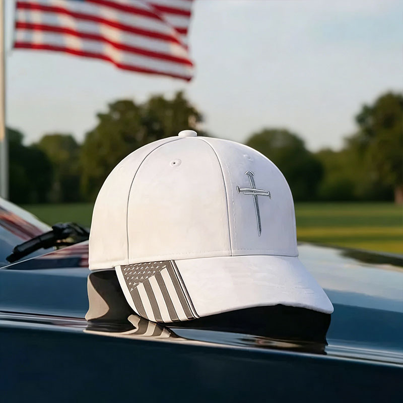 Jesus 3-Nail Cross & Crown of Thorns Christian Embroidered Adjustable Hat ✝️