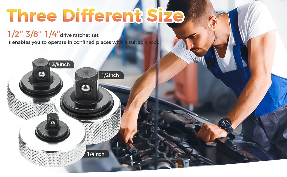 Hicello 3PC 3 Size Iron Shell Ratchet Wrench Reversible Thumbwheel Ratchet Wrench