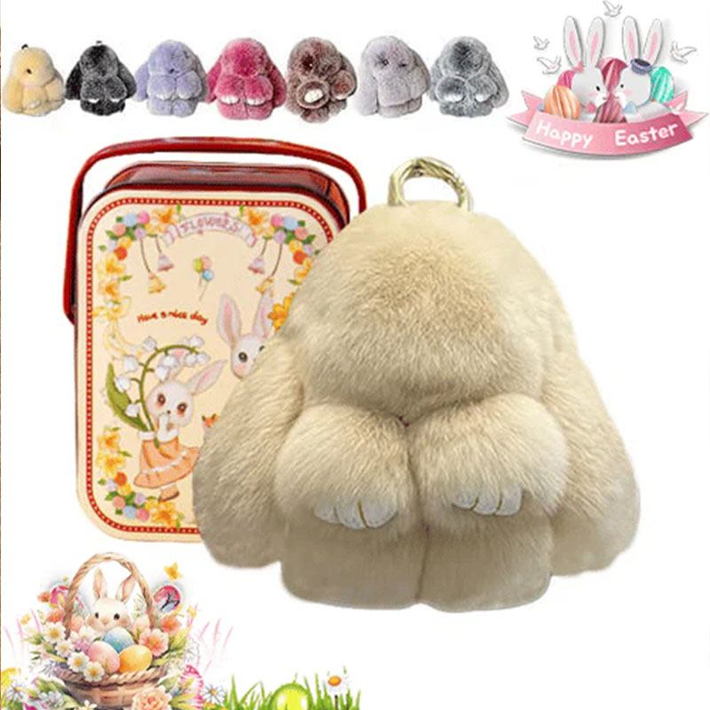 🐰Easter Cute Bunny Plush Keychain - Iron Box Gift Option, 🎁Easter Sweet Surprise