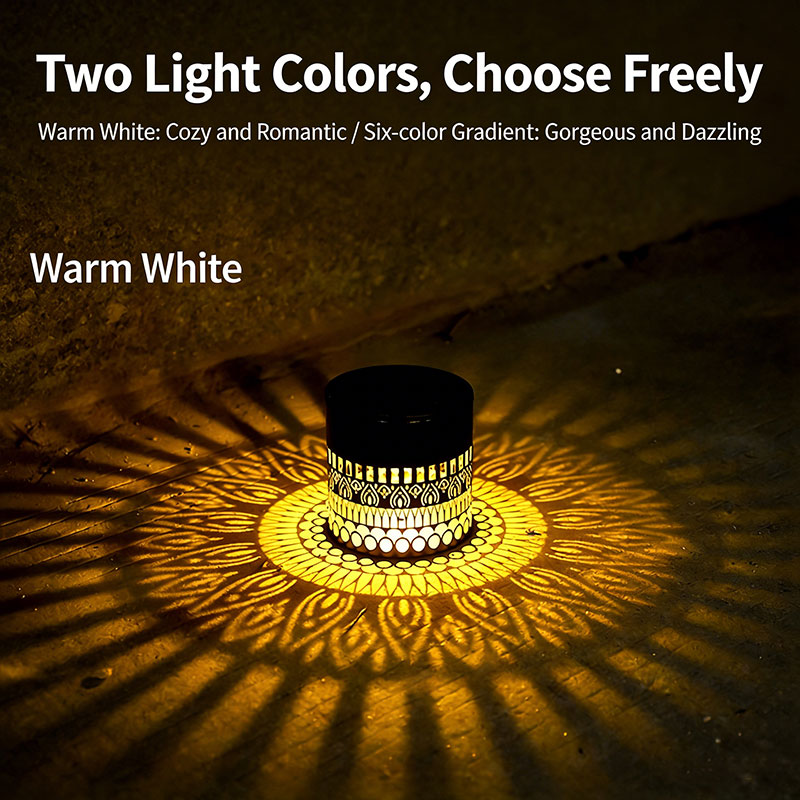 🌞 Solar Mandala Projection Light – Boho Outdoor Ambiance ✨