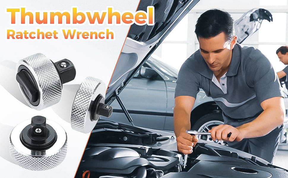 Hicello 3PC 3 Size Iron Shell Ratchet Wrench Reversible Thumbwheel Ratchet Wrench