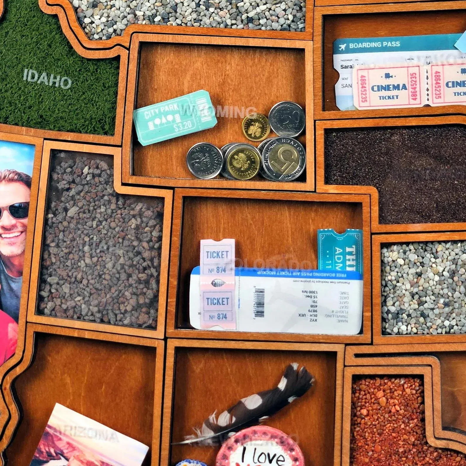 Personalized USA Travel Memory Map – Display Your Adventures & Keepsakes