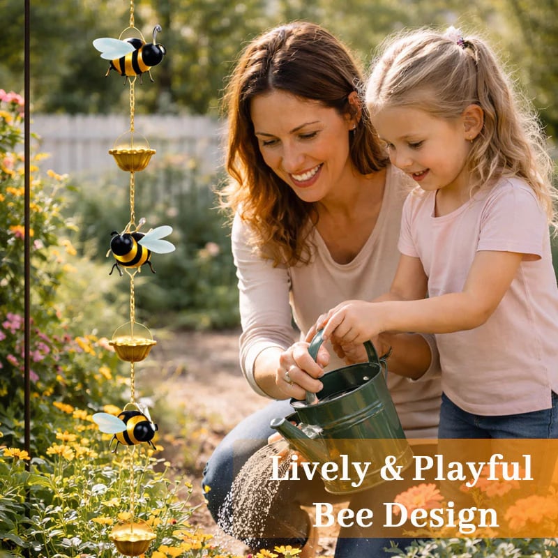 Whimsical Bee Rain Chain 🐝 — Transforming Rainy Days into a Garden Spectacle