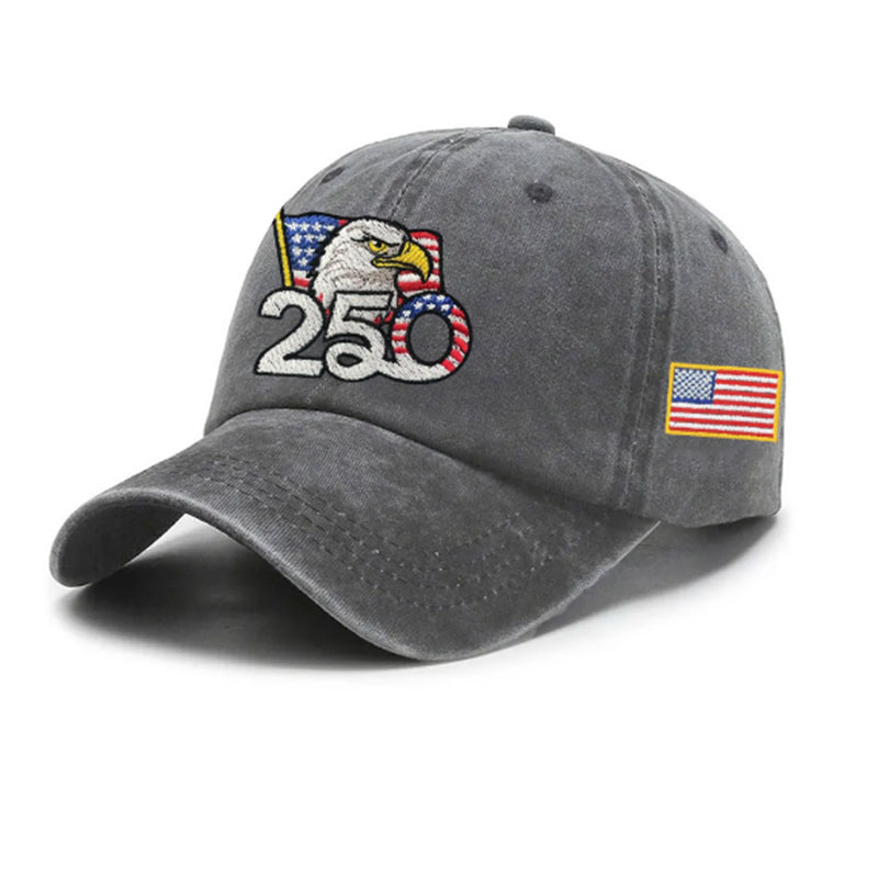 ✨✨250th Anniversary Washed Cap with Embroidered American Flag
