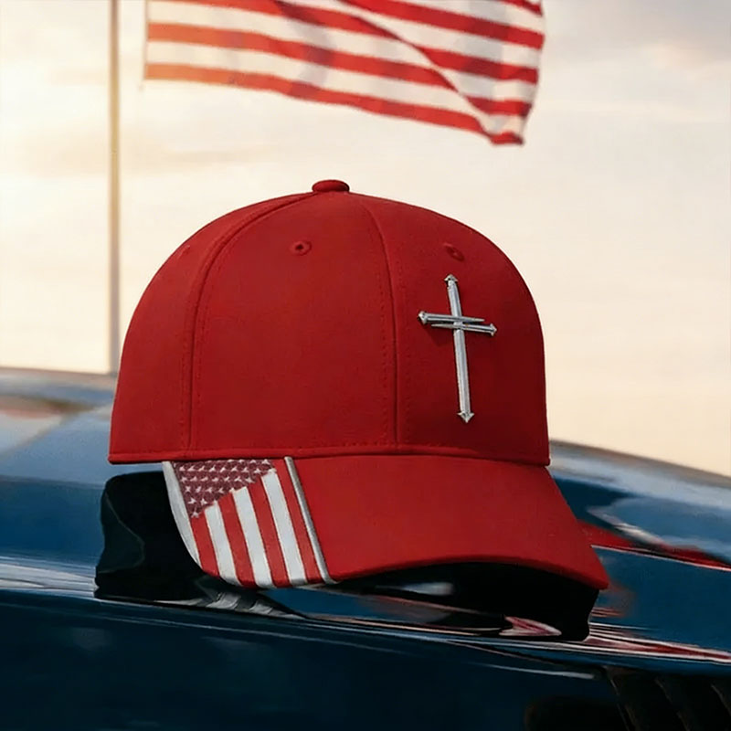 Jesus 3-Nail Cross & Crown of Thorns Christian Embroidered Adjustable Hat ✝️