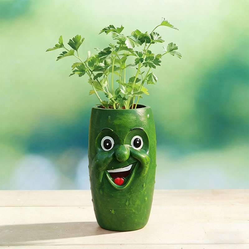 🥕 Funny Face Vegetable Planters – Whimsical Garden Decor 🌱✨