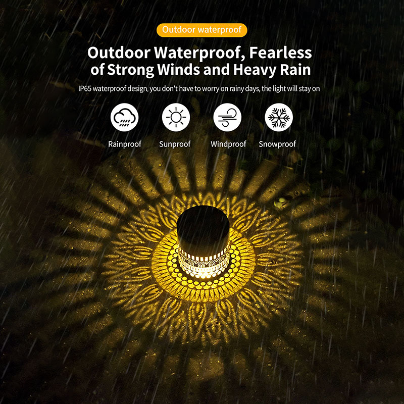 🌞 Solar Mandala Projection Light – Boho Outdoor Ambiance ✨