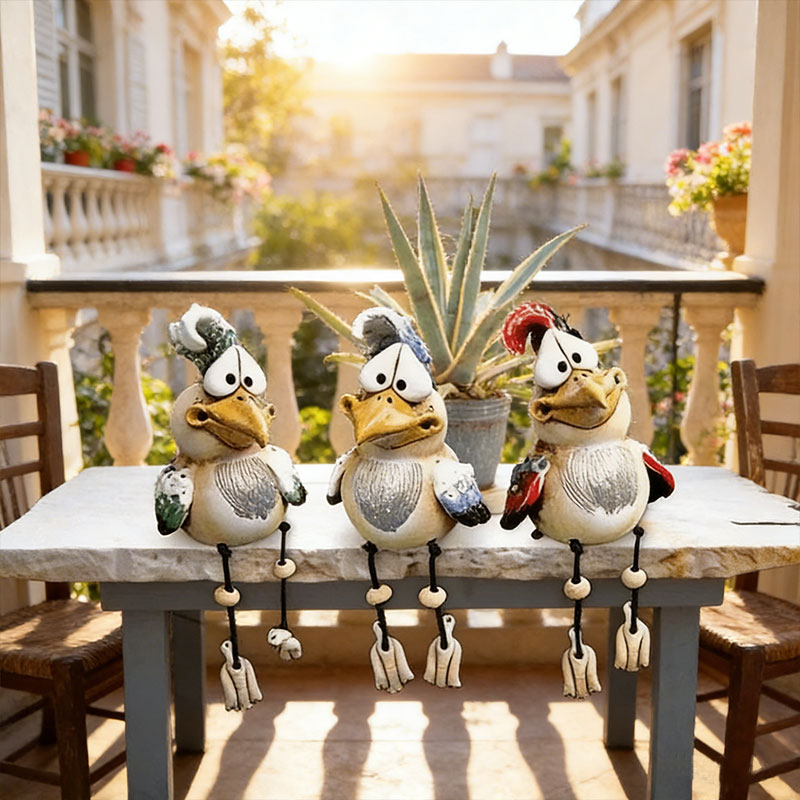 🐦 Whimsical Shelf Sitter Chicken Figurines – 3 Unique Styles ✨