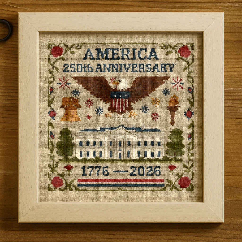 🎁US 250th Anniversary Cross Stitch Kit