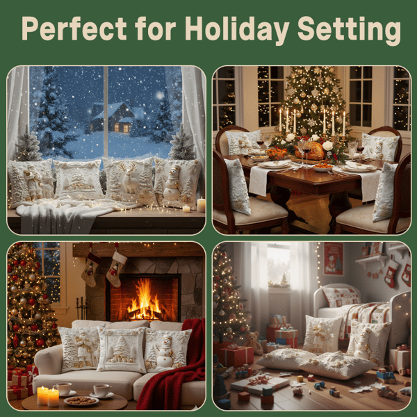 🏆 50K+ SOLD! 🎄 Luxury Christmas Style Pillow Cover