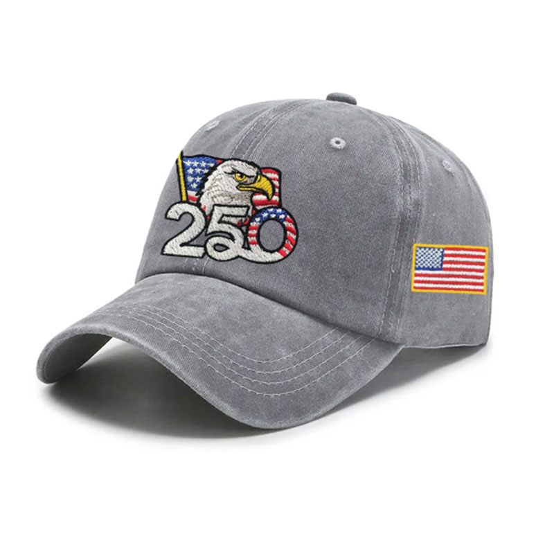 ✨✨250th Anniversary Washed Cap with Embroidered American Flag