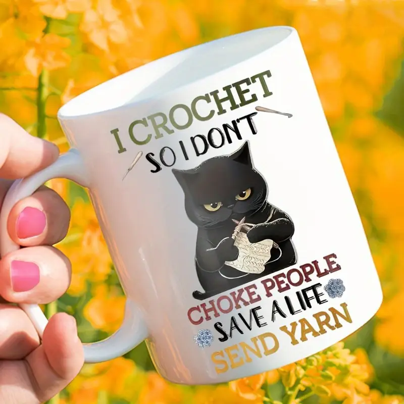 Funny Black Cat Coffee Mug Gift for Cat Lover