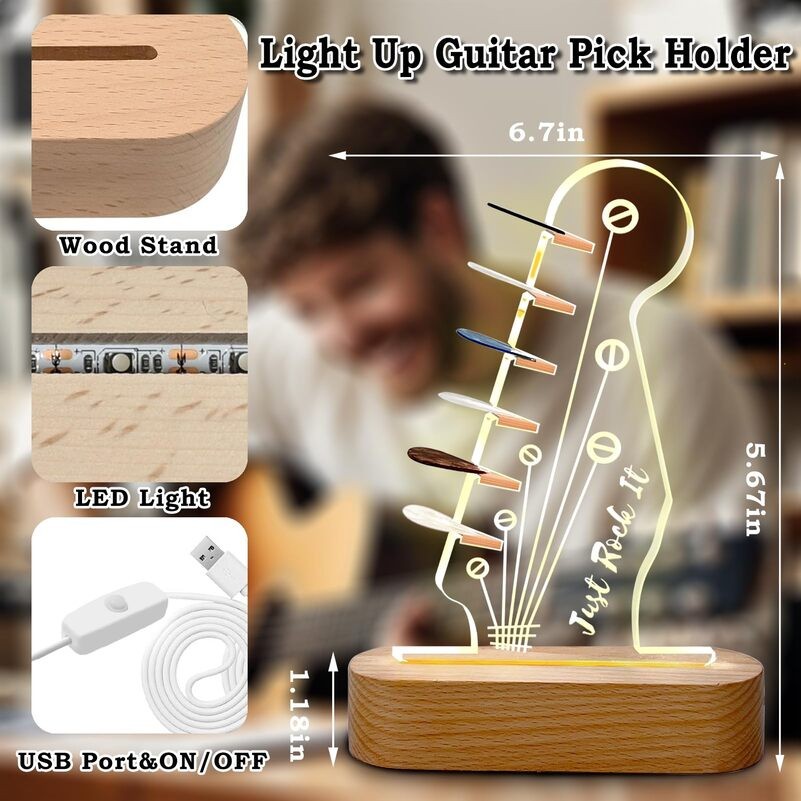 🔥LAST DAY SALE 20% OFF🔥Light Up Guitar Pick Holder