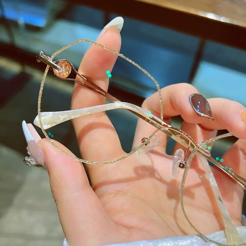 ✨Women's Diamond Rimless Anti-Blue Light Presbyopia Glasses