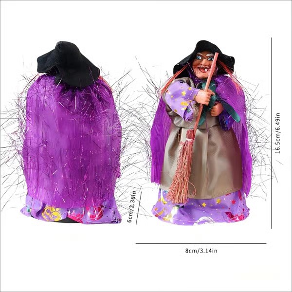 🧙🧹Halloween Hanging Witch Broom Figurine Set of 3