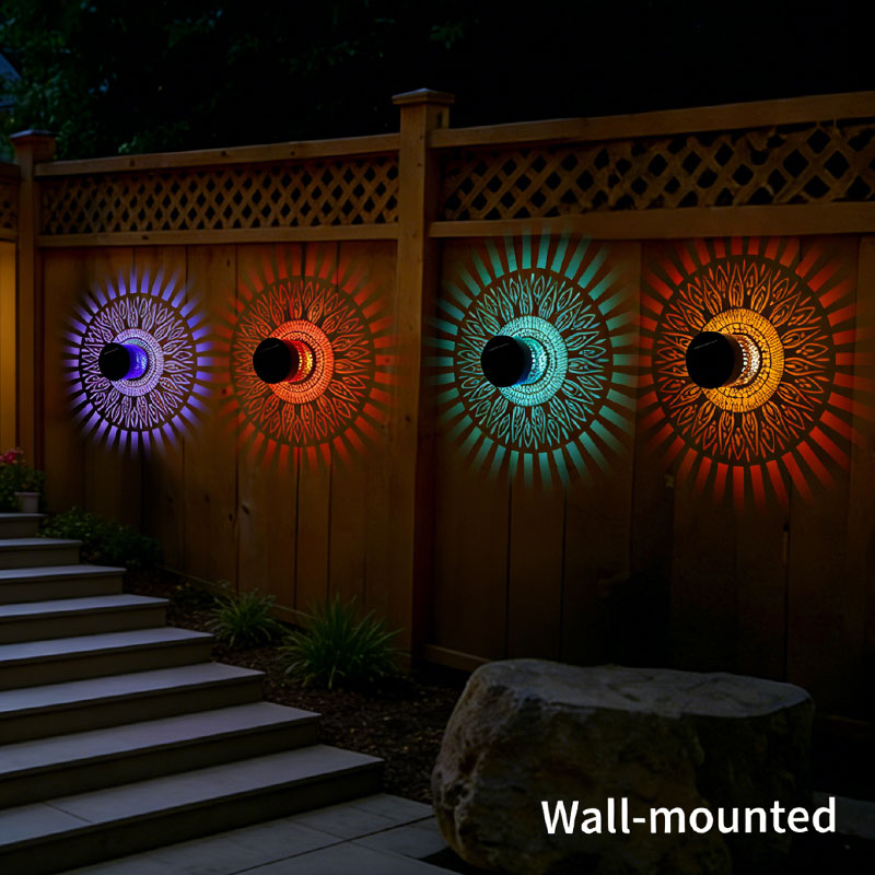🌞 Solar Mandala Projection Light – Boho Outdoor Ambiance ✨