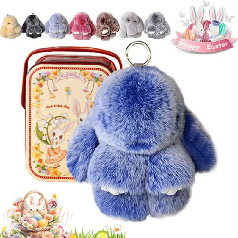 🐰Easter Cute Bunny Plush Keychain - Iron Box Gift Option, 🎁Easter Sweet Surprise