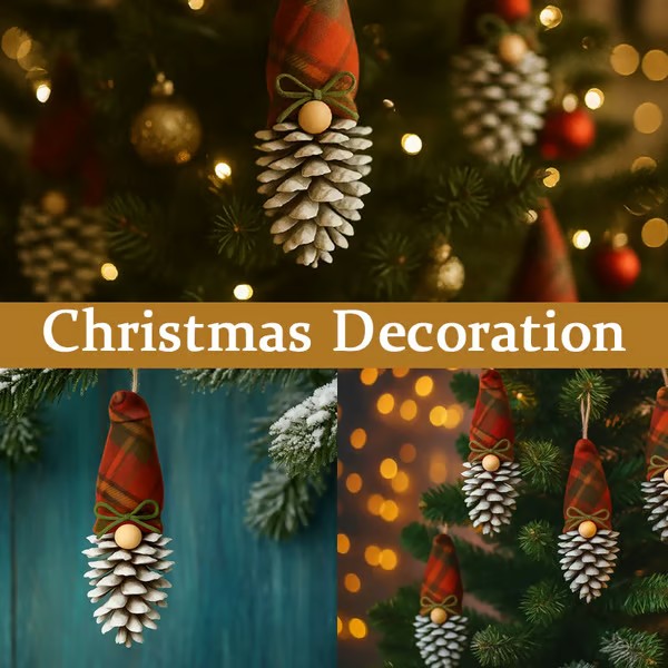 Christmas Pinecone Gnome Ornaments ✨