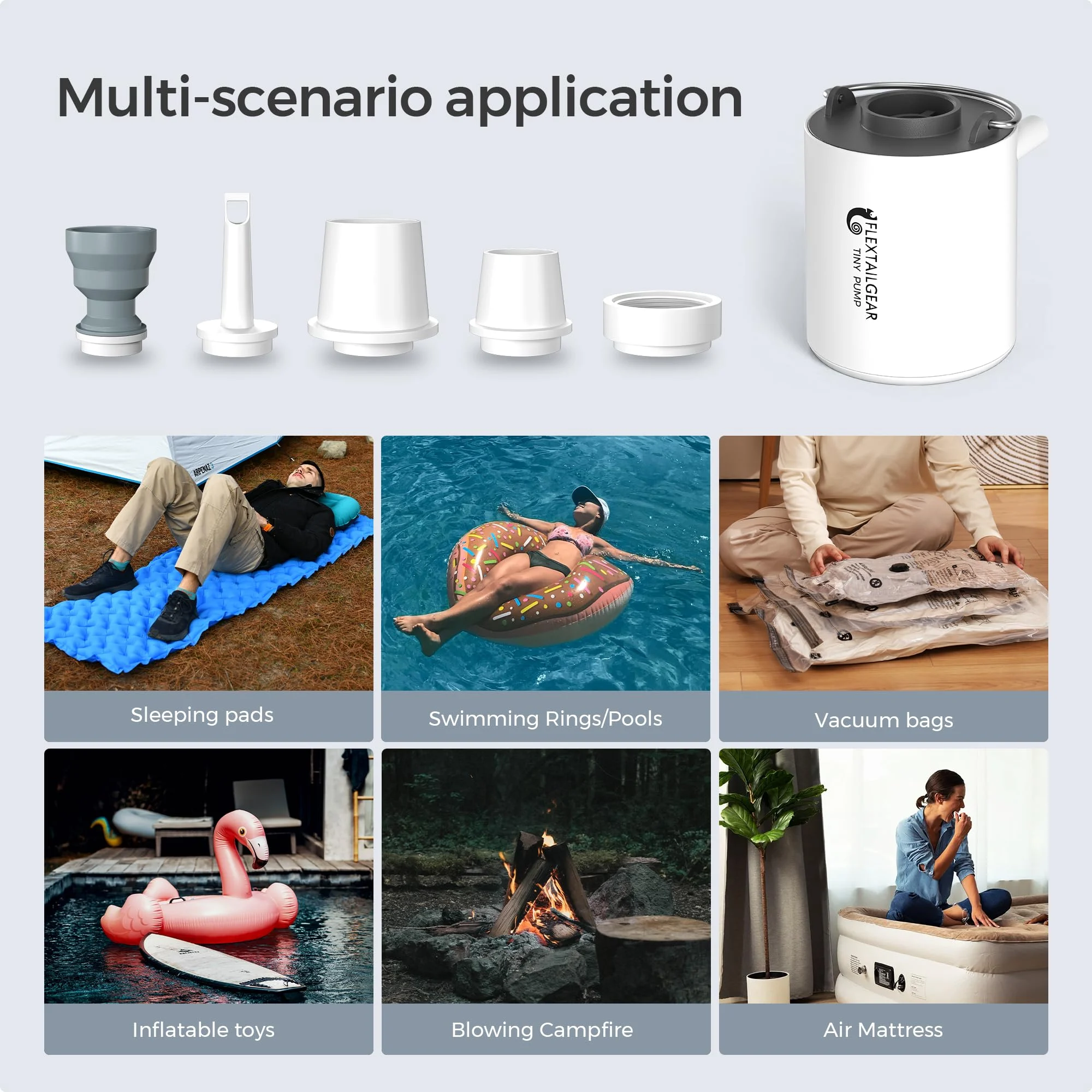 🔥Portable Air Pump+Camping Light